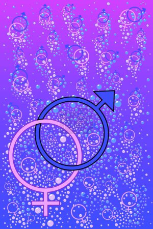 Ilustración de Ilustración vectorial de símbolos masculinos y femeninos - Imagen libre de derechos
