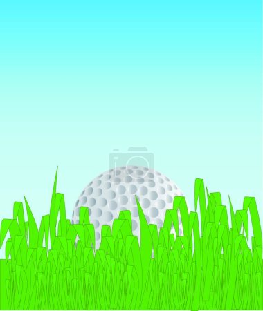 Ilustración de Pelota de golf En el áspero, vector gráfico ilustración - Imagen libre de derechos