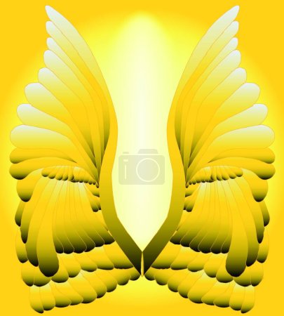 Téléchargez les illustrations : Golden Wings, illustration vectorielle graphique - en licence libre de droit