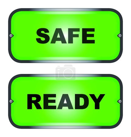 Illustration for Safe and Ready, graphic vector illustration - Royalty Free Image