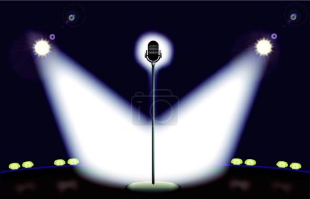 Illustration for Stage Microphone, colorful vector illustration - Royalty Free Image