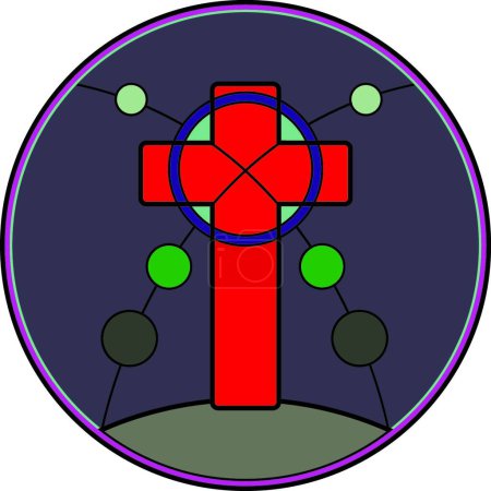 Illustration for Stained glass pattern on religious themes - Royalty Free Image