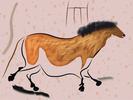 Ilustración de Lascaux Horse, ilustración vectorial gráfica - Imagen libre de derechos
