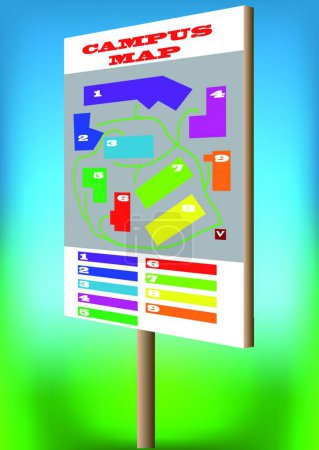Illustration for Campus map, graphic vector illustration - Royalty Free Image