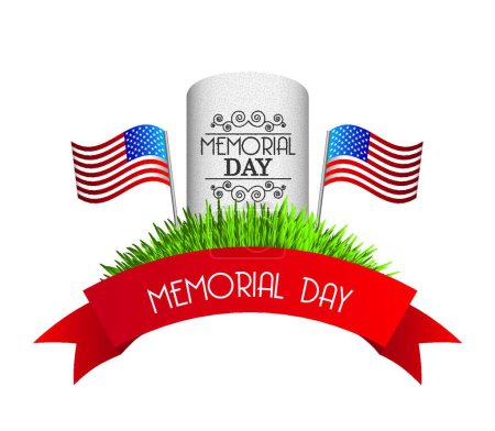 Illustration for American memorial day vector illustration - Royalty Free Image