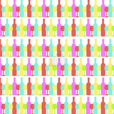 Illustration for Wine pattern vector illustration - Royalty Free Image