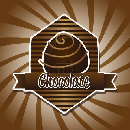 Ilustración de Trufa de chocolate, elegante ilustración vectorial - Imagen libre de derechos