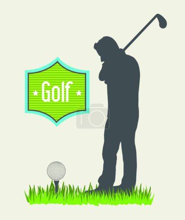 Ilustración de Golfista, ilustración vector deportivo - Imagen libre de derechos