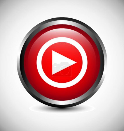 Ilustración de Botón de reproducción icono para la web, vector de ilustración - Imagen libre de derechos