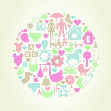 Illustration for Icons cloud, colorful vector illustration - Royalty Free Image