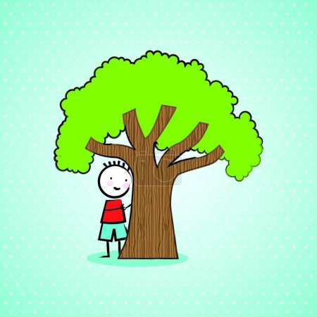 Téléchargez les illustrations : Jour d'arbre, illustration vectorielle graphique - en licence libre de droit