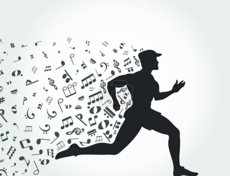 Ilustración de Correr música, ilustración vectorial simple - Imagen libre de derechos