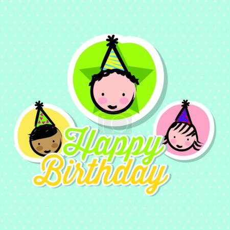Illustration for Birthday card, vector illustration - Royalty Free Image