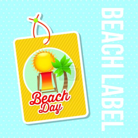 Illustration for Beach label vector illustration - Royalty Free Image