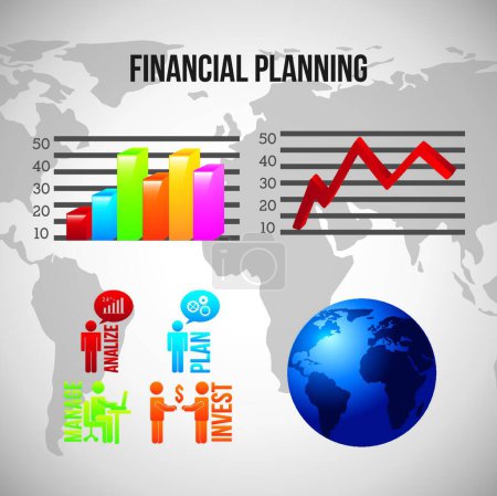 Téléchargez les illustrations : Illustration vectorielle de planification financière - en licence libre de droit