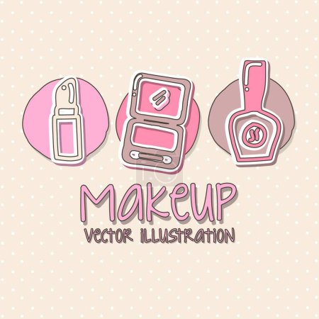 Téléchargez les illustrations : Makeup, simple vector illustration - en licence libre de droit