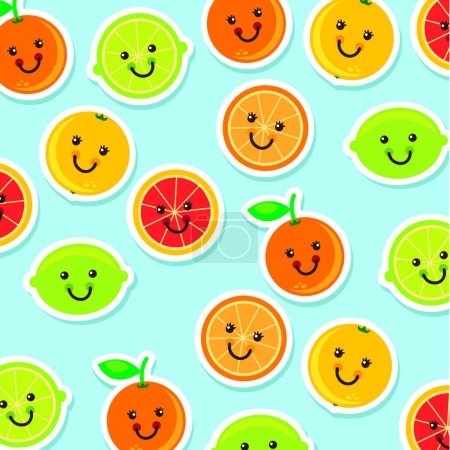 Illustration for Citrus icons, simple vector illustration - Royalty Free Image