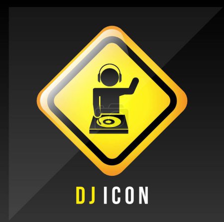 Téléchargez les illustrations : Illustration vectorielle icône DJ - en licence libre de droit