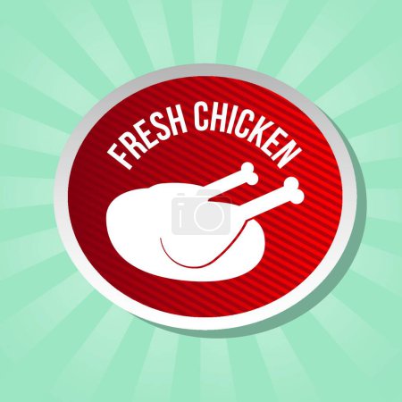 Ilustración de Etiqueta de pollo vector ilustración - Imagen libre de derechos