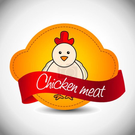 Ilustración de Etiqueta de pollo vector ilustración - Imagen libre de derechos