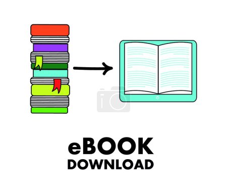 Ilustración de Ebook, ilustración vectorial elegante - Imagen libre de derechos