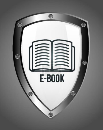 Ilustración de E icono del libro para la web, ilustración vectorial - Imagen libre de derechos