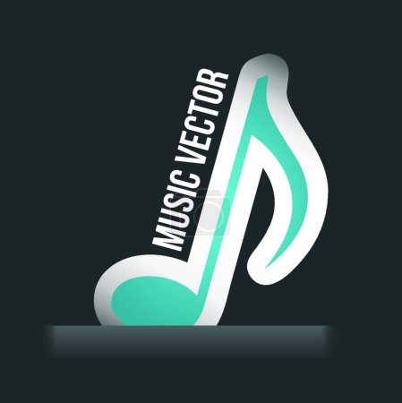 Illustration for Music Note icon for web, vector illustration - Royalty Free Image