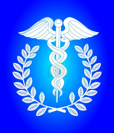 Illustration for Caduceus, colorful vector illustration - Royalty Free Image