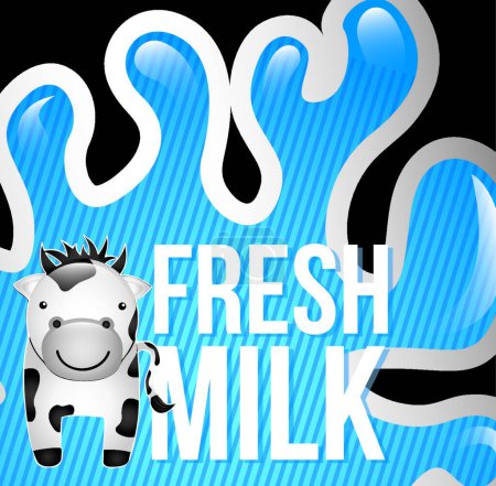 Téléchargez les illustrations : Milk, simple vector illustration - en licence libre de droit