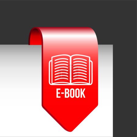 Ilustración de E icono del libro para la web, ilustración vectorial - Imagen libre de derechos