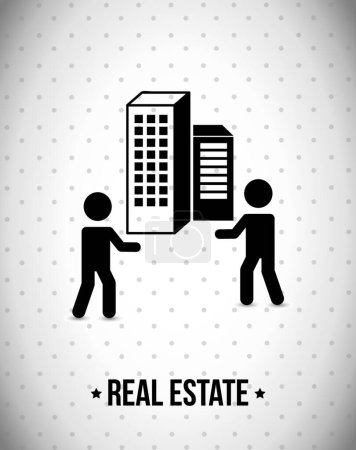 Illustration for Property concept, Real Estate house construction - Royalty Free Image