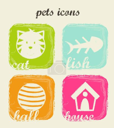 Illustration for Pets icons, colored vector illustration - Royalty Free Image