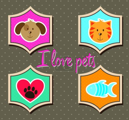 Illustration for Pets icons vector illustration - Royalty Free Image