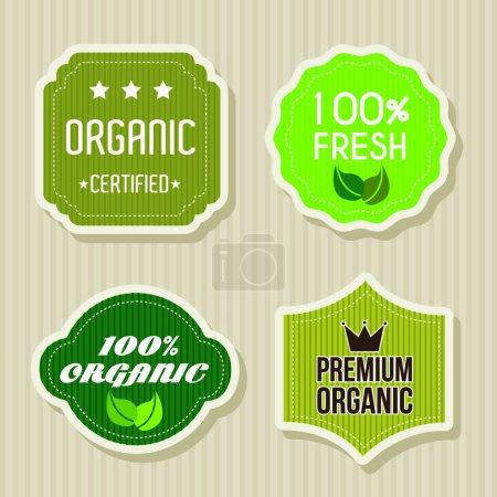 Illustration for Green labels vector illustration - Royalty Free Image