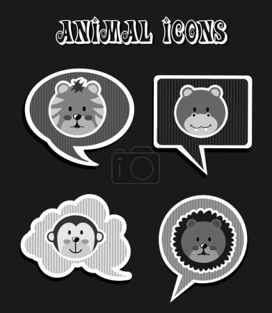 Ilustración de Animal iconos vector ilustración - Imagen libre de derechos