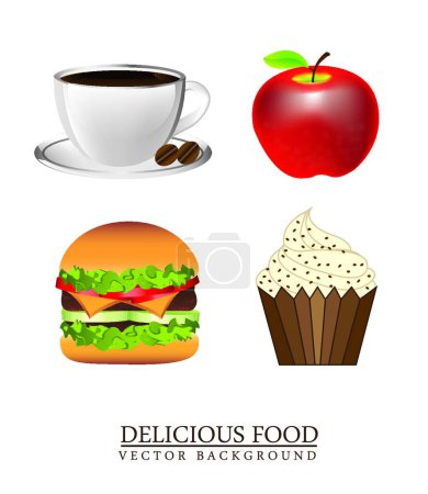Ilustración de Deliciosa ilustración vector de alimentos - Imagen libre de derechos
