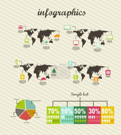 Illustration for Colorful Infographic template, business illustration - Royalty Free Image