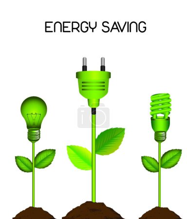 Téléchargez les illustrations : Économie d'énergie, illustration vectorielle graphique - en licence libre de droit