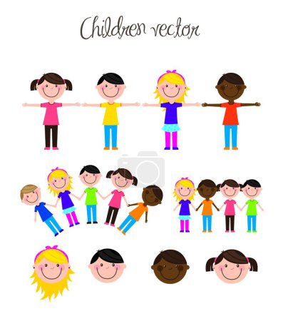 Téléchargez les illustrations : Enfants, illustration vectorielle graphique - en licence libre de droit
