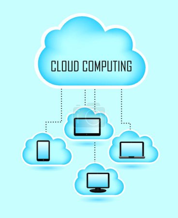 Téléchargez les illustrations : Cloud computing concept abstrait, illustration vectorielle - en licence libre de droit