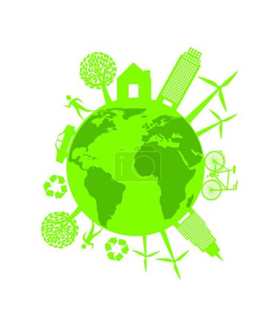 Téléchargez les illustrations : Icône écologie pour web, illustration vectorielle - en licence libre de droit