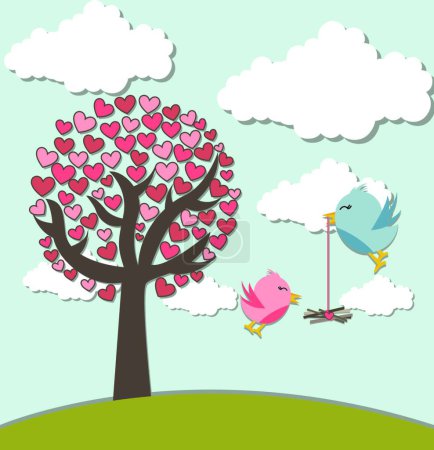 Illustration for Love birds, graphic vector illustration - Royalty Free Image