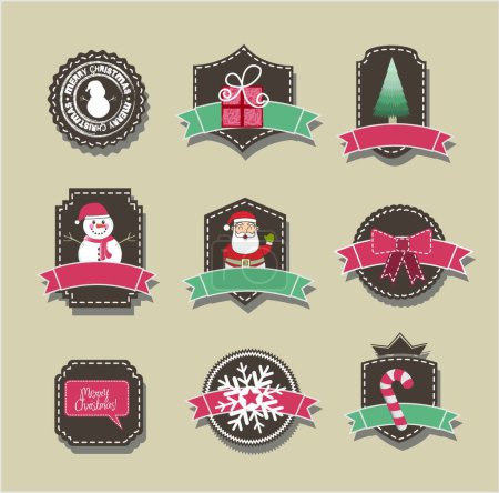 Ilustración de Etiquetas de Navidad, ilustración vectorial gráfica - Imagen libre de derechos