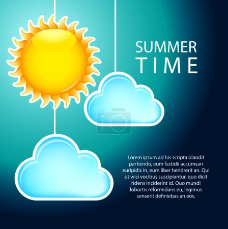 Illustration for Summer time icon for web, vector illustration - Royalty Free Image