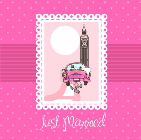 Illustration for Just married, graphic vector illustration - Royalty Free Image