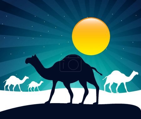 Ilustración de Camellos, ilustración vectorial gráfica - Imagen libre de derechos
