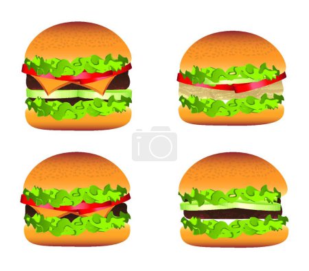 Téléchargez les illustrations : Burger, illustration vectorielle graphique - en licence libre de droit