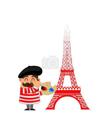 Illustration for French artist, graphic vector illustration - Royalty Free Image