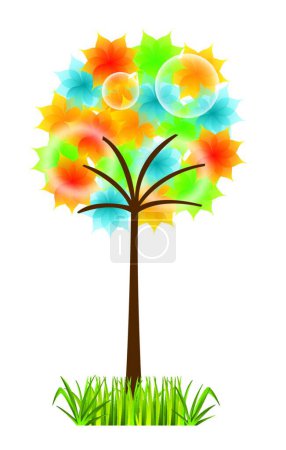 Illustration for Colorful tree, graphic vector illustration - Royalty Free Image