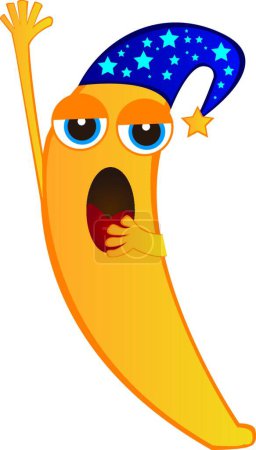 Téléchargez les illustrations : Illustration vectorielle de dessin animé banane - en licence libre de droit